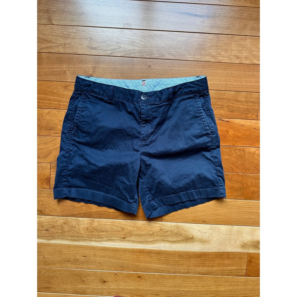 LL Bean Favorite Fit Navy Blue Chino Shorts Womens Size 8 Cotton Twill Casual